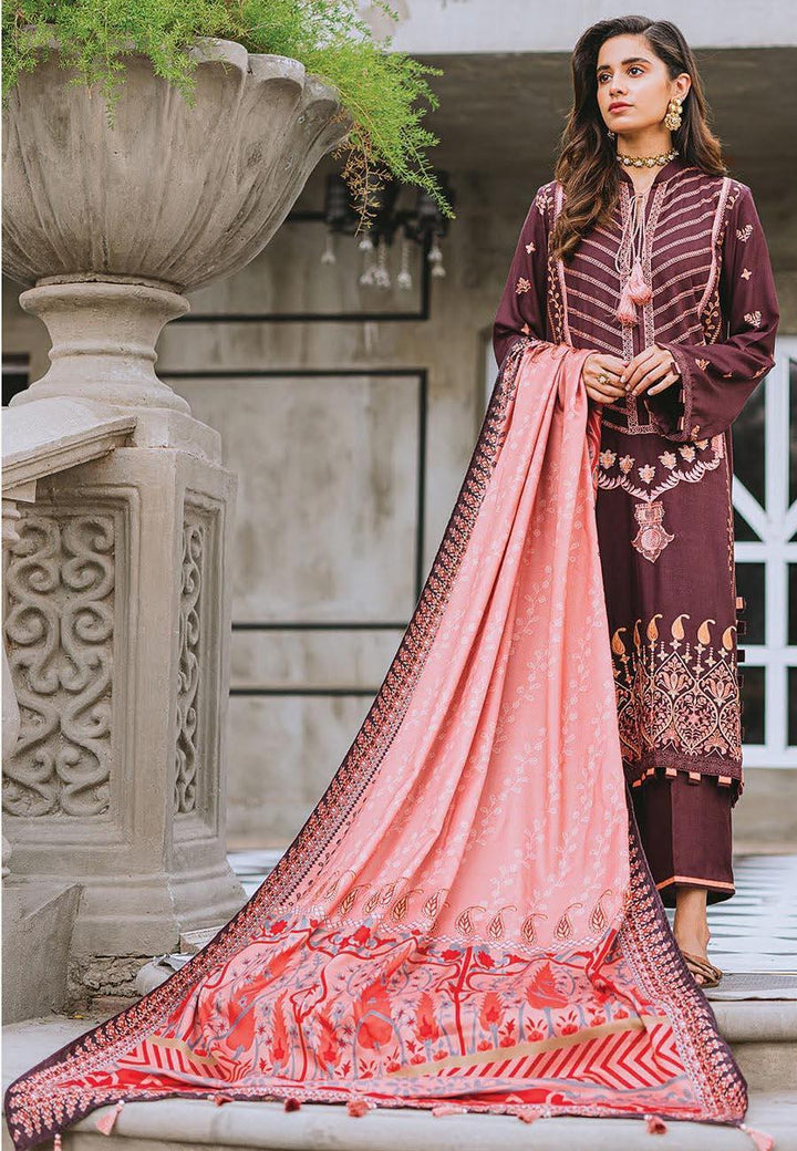 Aabyaan Embroidered Linen Suits Unstitched 3 Piece ABY21W 06 Hazal - Winter Collection