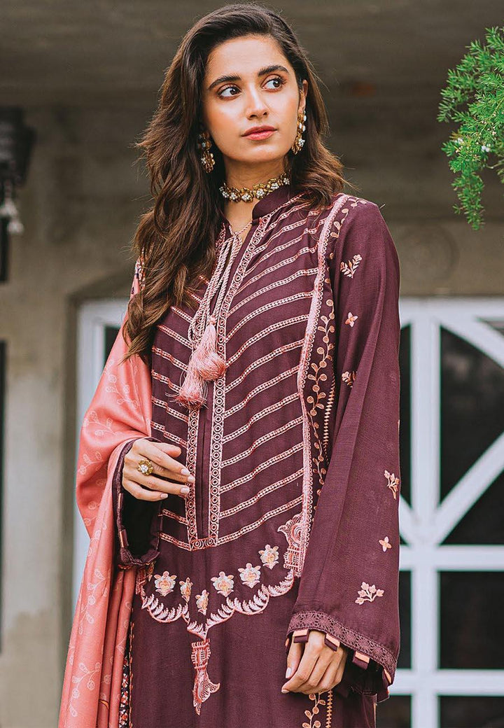 Aabyaan Embroidered Linen Suits Unstitched 3 Piece ABY21W 06 Hazal - Winter Collection