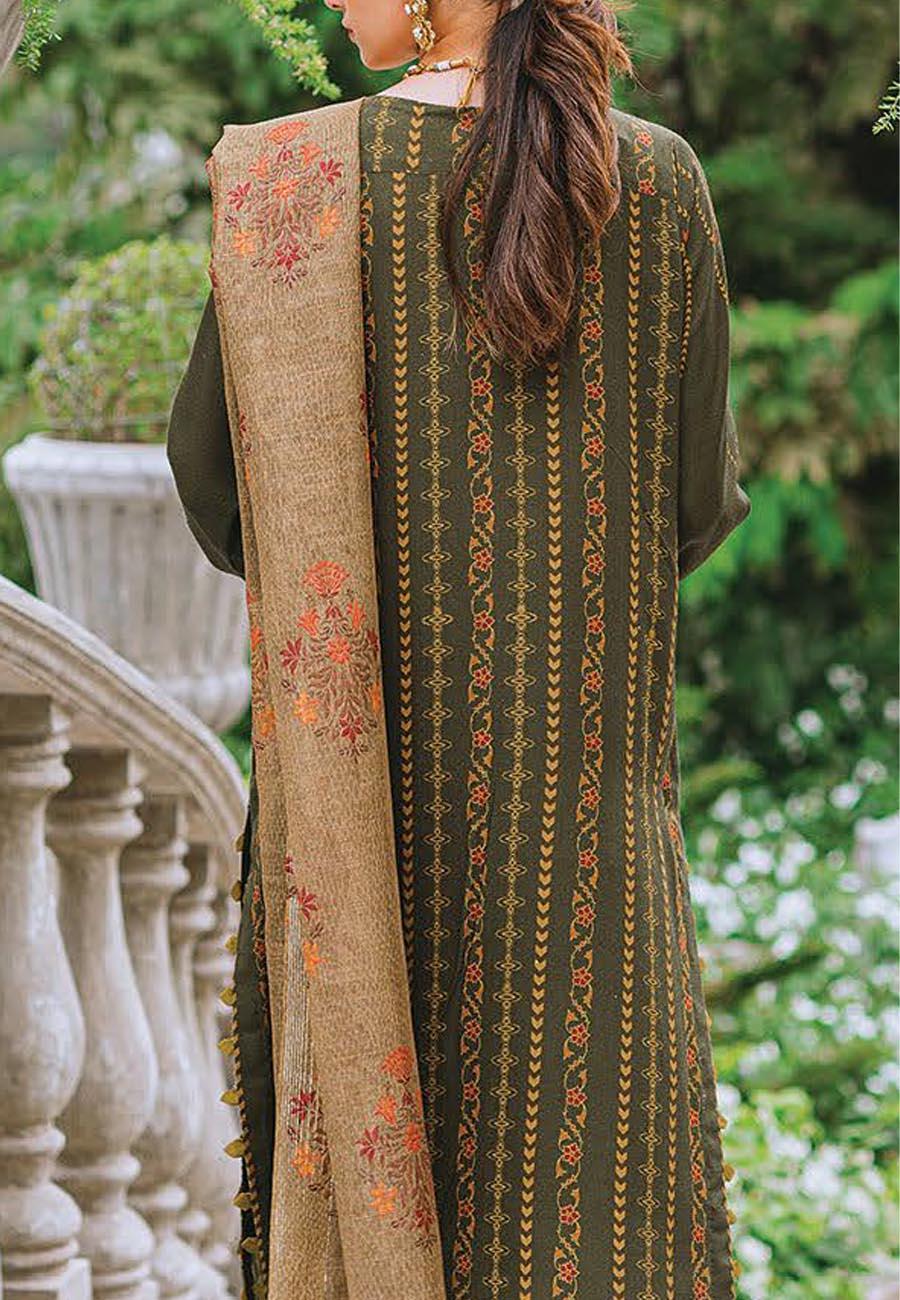 Aabyaan Embroidered Linen Suits Unstitched 3 Piece ABY21W 08 Elmas - Winter Collection
