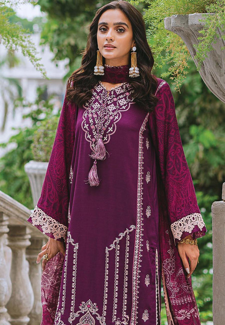 Aabyaan Embroidered Linen Suits Unstitched 3 Piece ABY21W 09 Sanem - Winter Collection