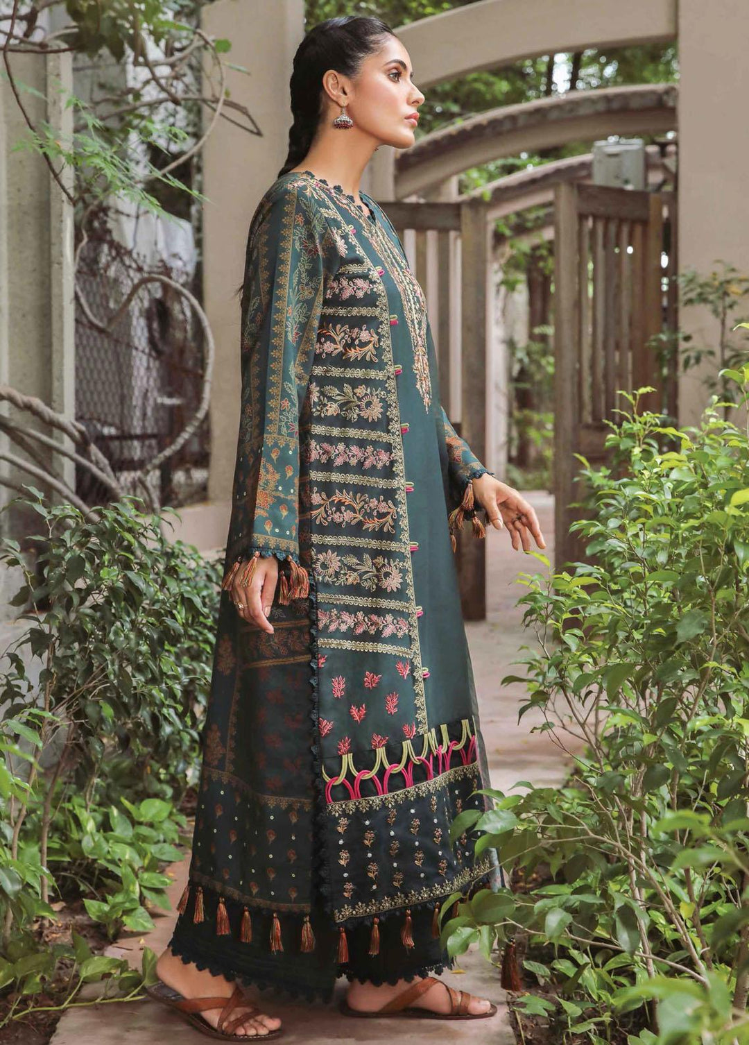 Miraal By Aabyaan Embroidered Linen Suits Unstitched 3 Piece ABY22M AL-01 Shab - Winter Collection