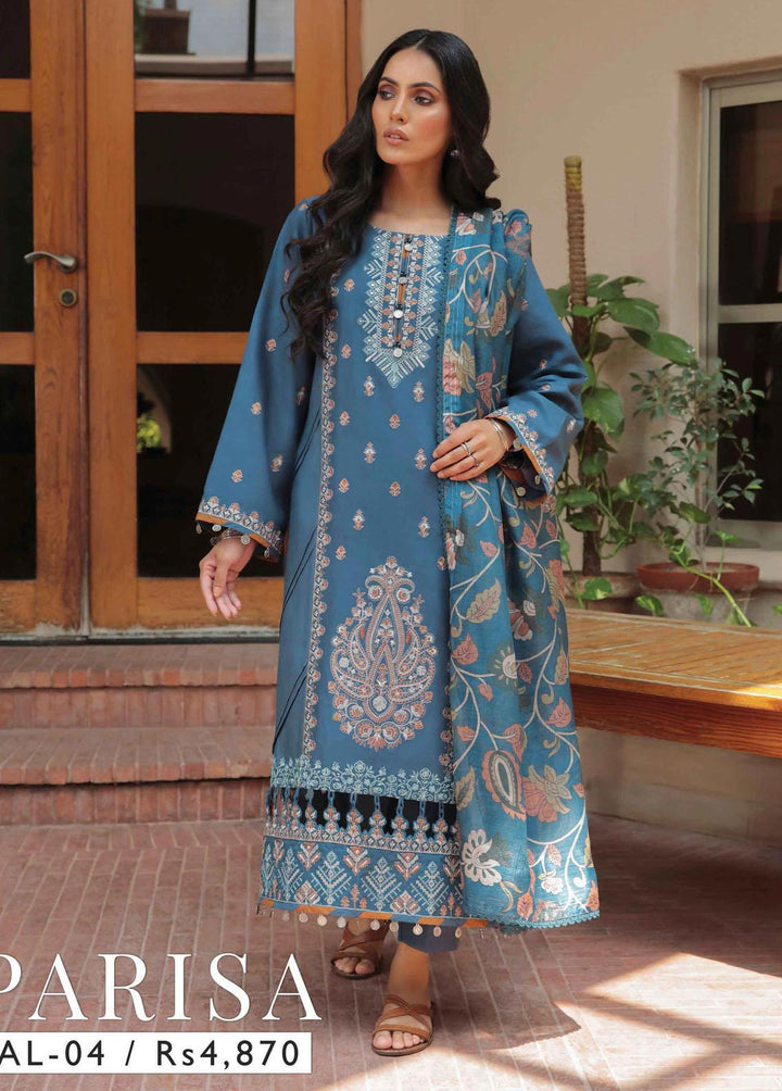 Miraal By Aabyaan Embroidered Linen Suits Unstitched 3 Piece ABY22M AL-04 Parisa - Winter Collection