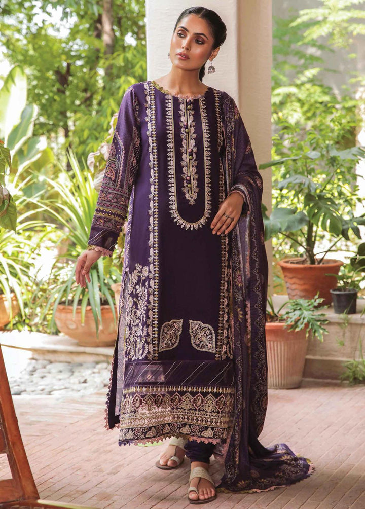 Miraal By Aabyaan Embroidered Linen Suits Unstitched 3 Piece ABY22M AL-07 Gulalai - Winter Collection