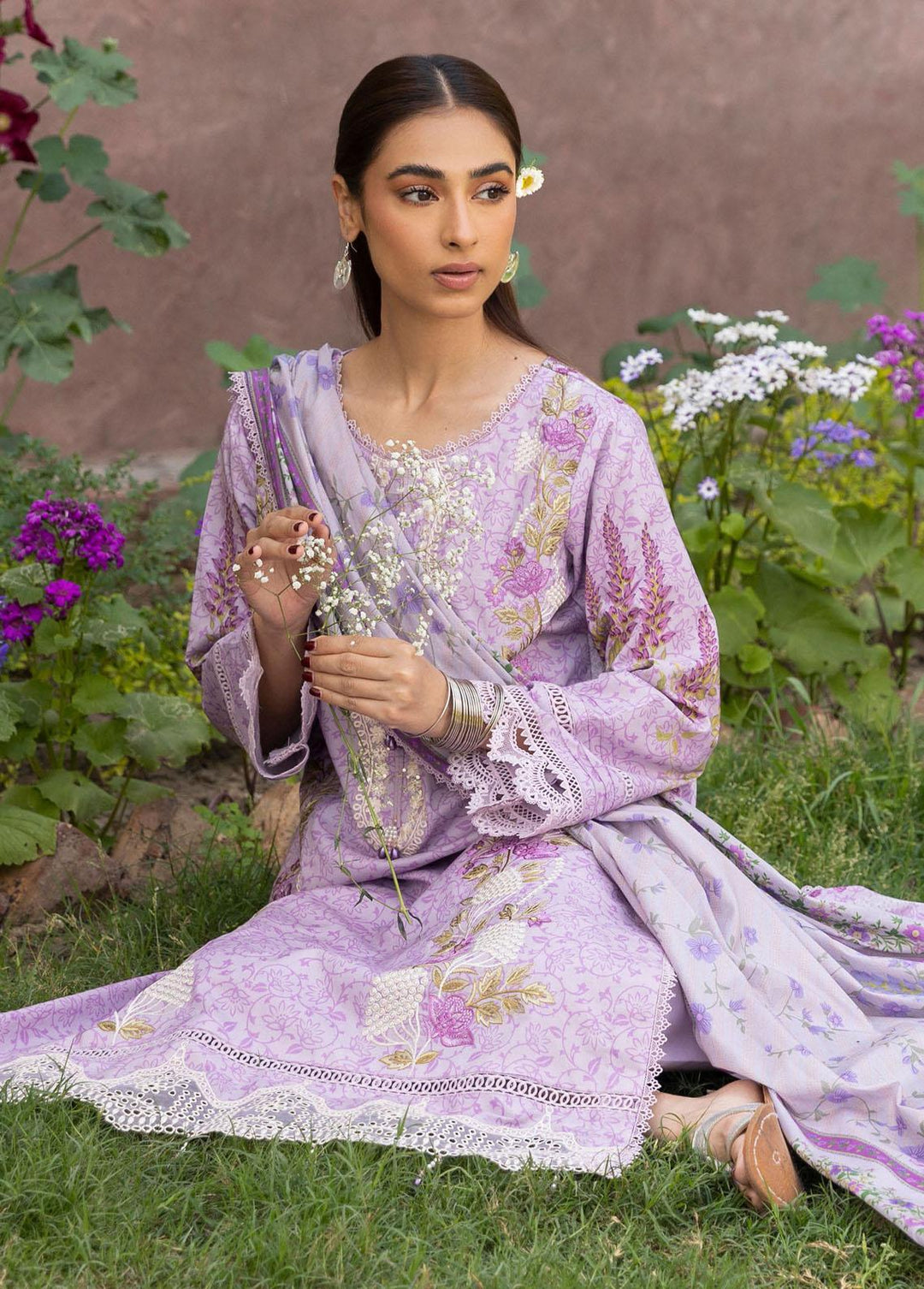 Aabyaan Embroidered Lawn Suits Unstitched 3 Piece ABY23P AP-01 Zora - Summer Collection