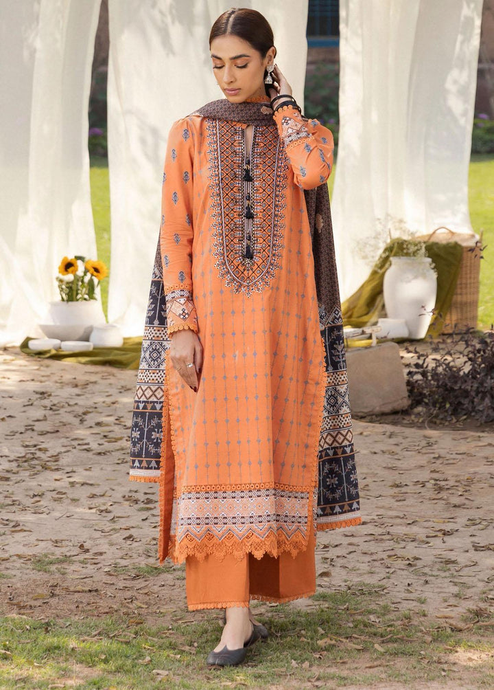 Aabyaan Embroidered Lawn Suits Unstitched 3 Piece ABY23P AP-03 Amira - Summer Collection