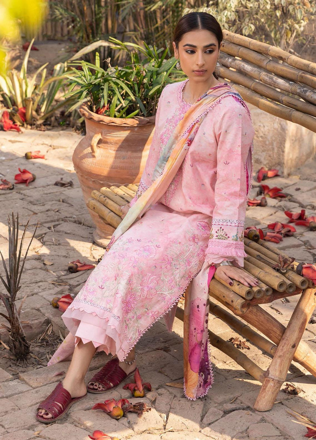 Aabyaan Embroidered Lawn Suits Unstitched 3 Piece ABY23P AP-04 Elmas - Summer Collection