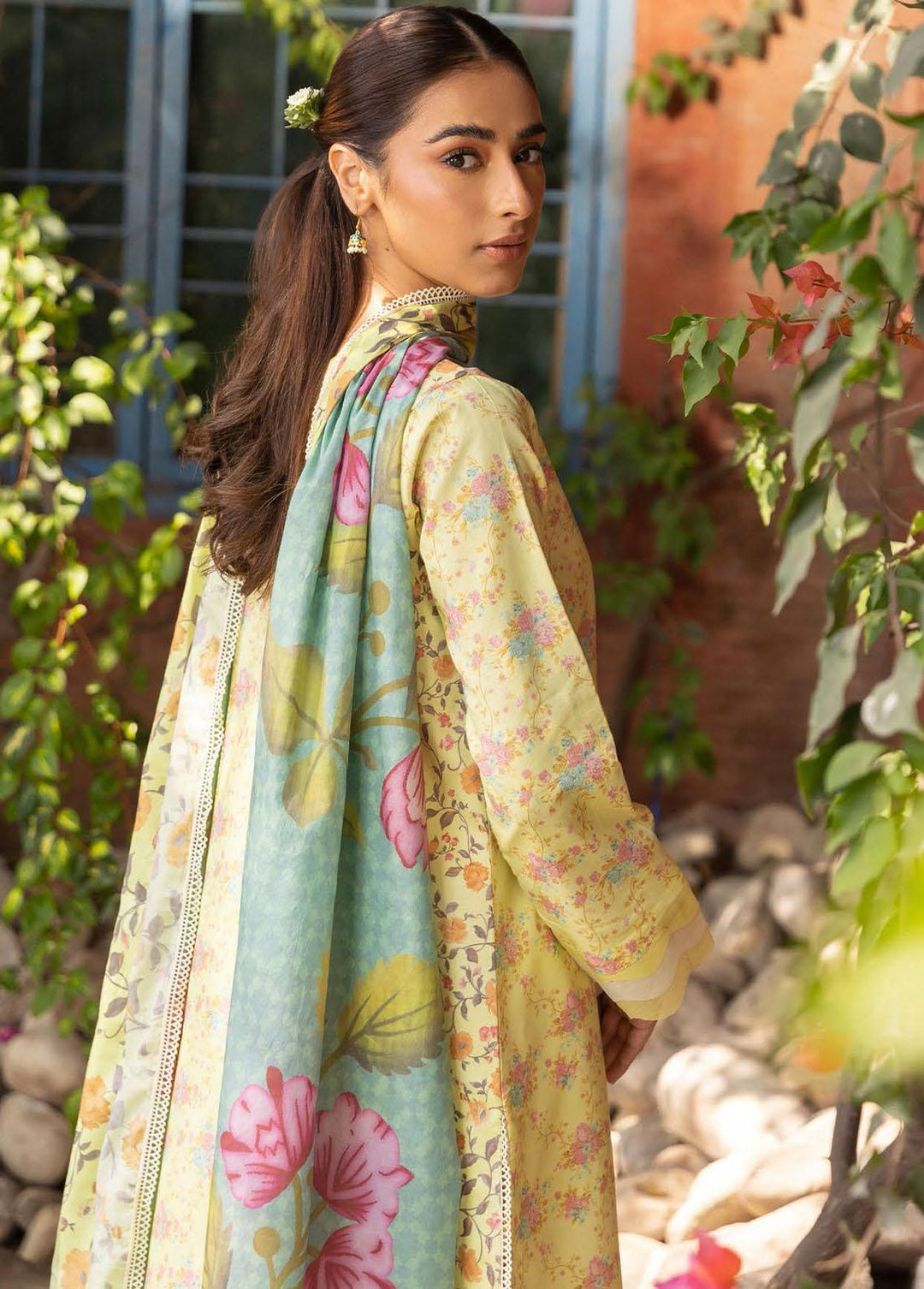 Aabyaan Embroidered Lawn Suits Unstitched 3 Piece ABY23P AP-10 Alyara - Summer Collection