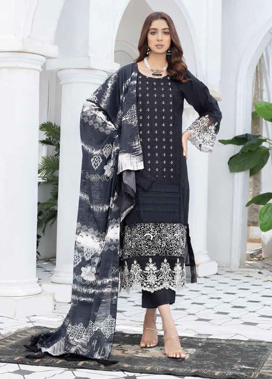 Aafreen By Riaz Arts Embroidered Lawn Suits Unstitched 3 Piece RA22BW ...