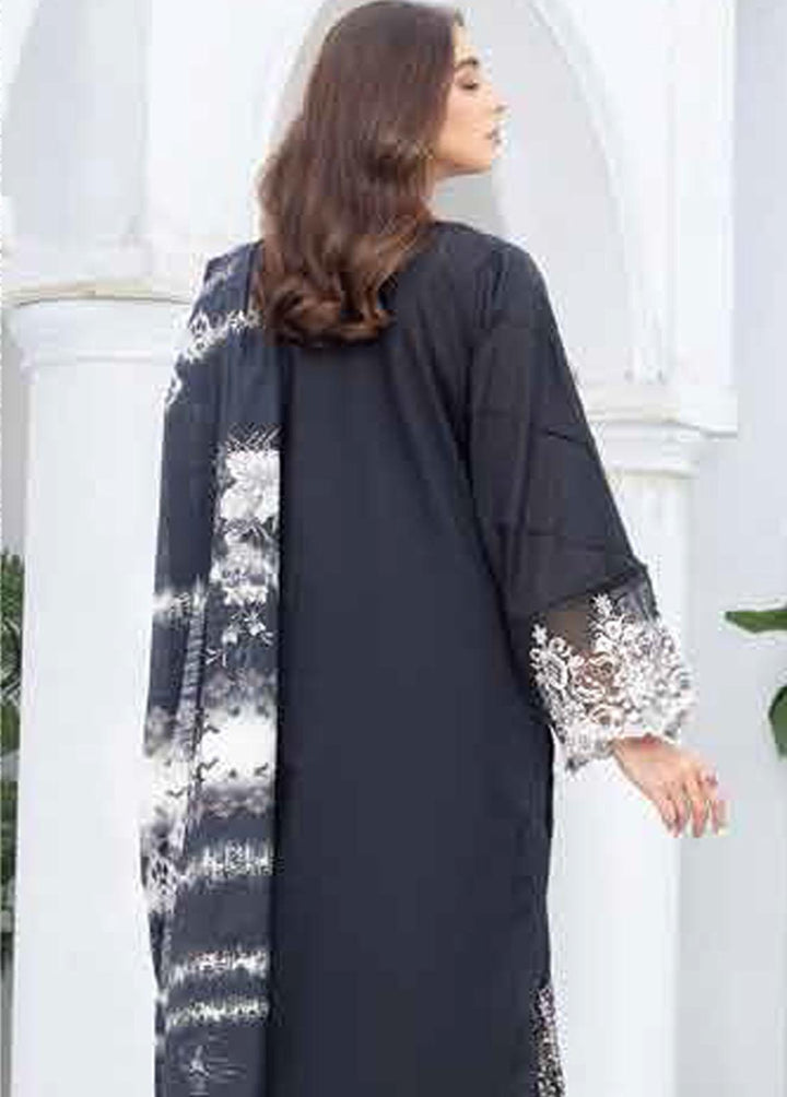 Aafreen By Riaz Arts Embroidered Lawn Suits Unstitched 3 Piece RA22BW 01 - Black & White Collection