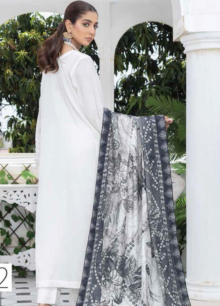 Aafreen By Riaz Arts Embroidered Lawn Suits Unstitched 3 Piece RA22BW 02 - Black & White Collection