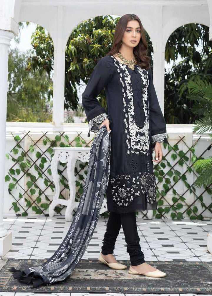 Aafreen By Riaz Arts Embroidered Lawn Suits Unstitched 3 Piece RA22BW 03 - Black & White Collection