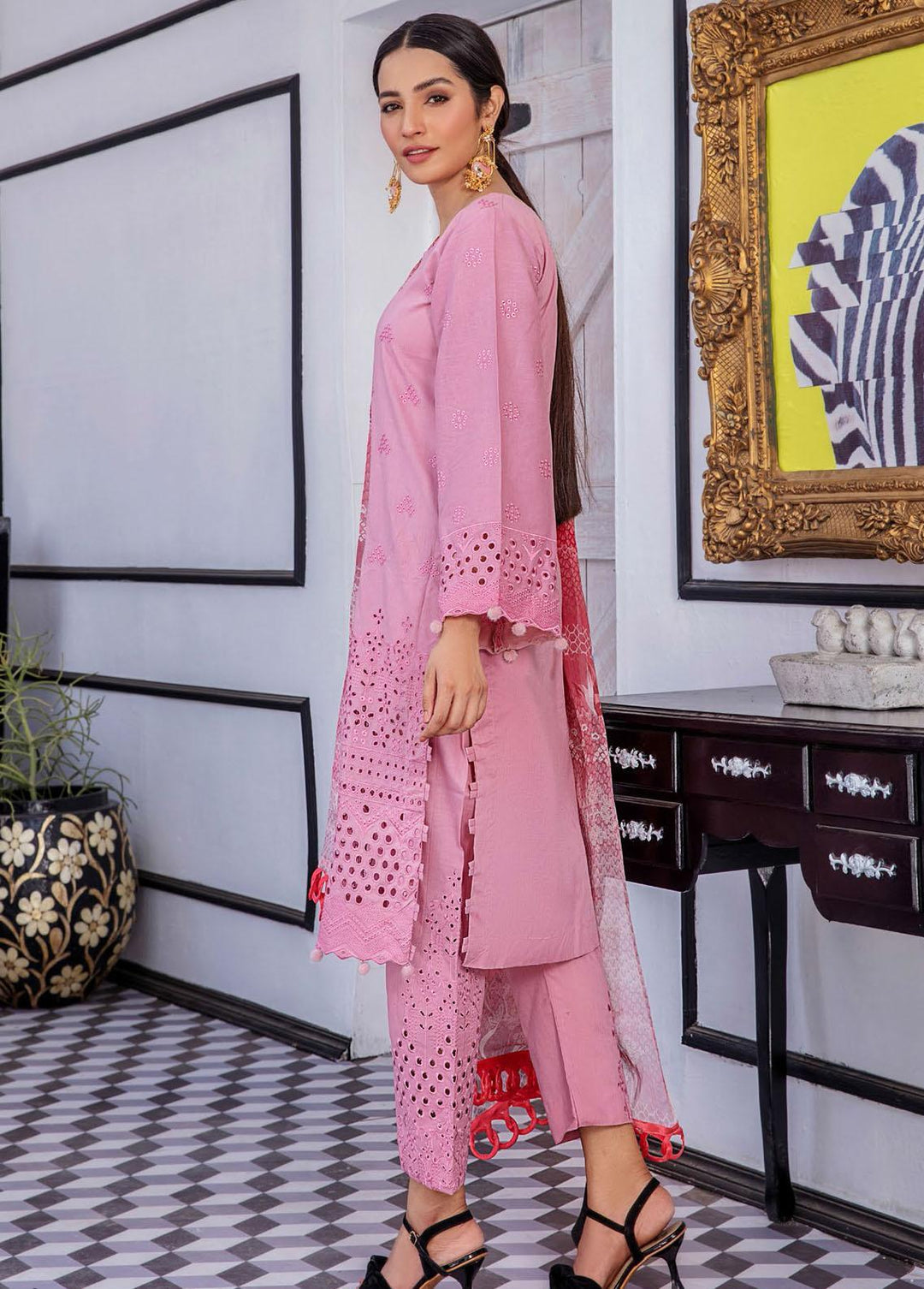 Aafreen By Riaz Arts Embroidered Lawn Suits Unstitched 3 Piece RA22AL D-08 - Summer Collection