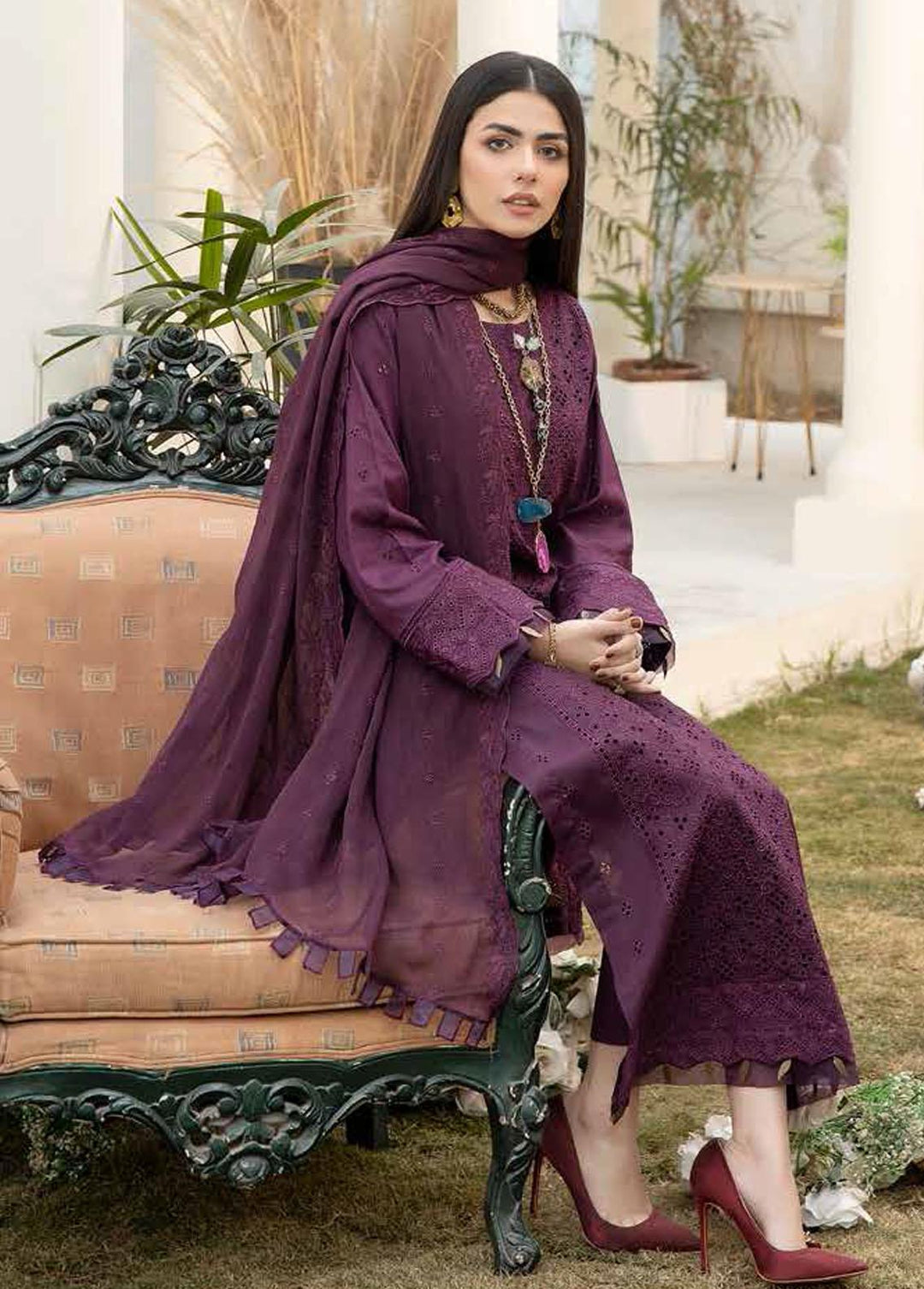 Aafreen By Riaz Arts Embroidered Lawn Suits Unstitched 3 Piece RA23A AF-01 - Summer Collection