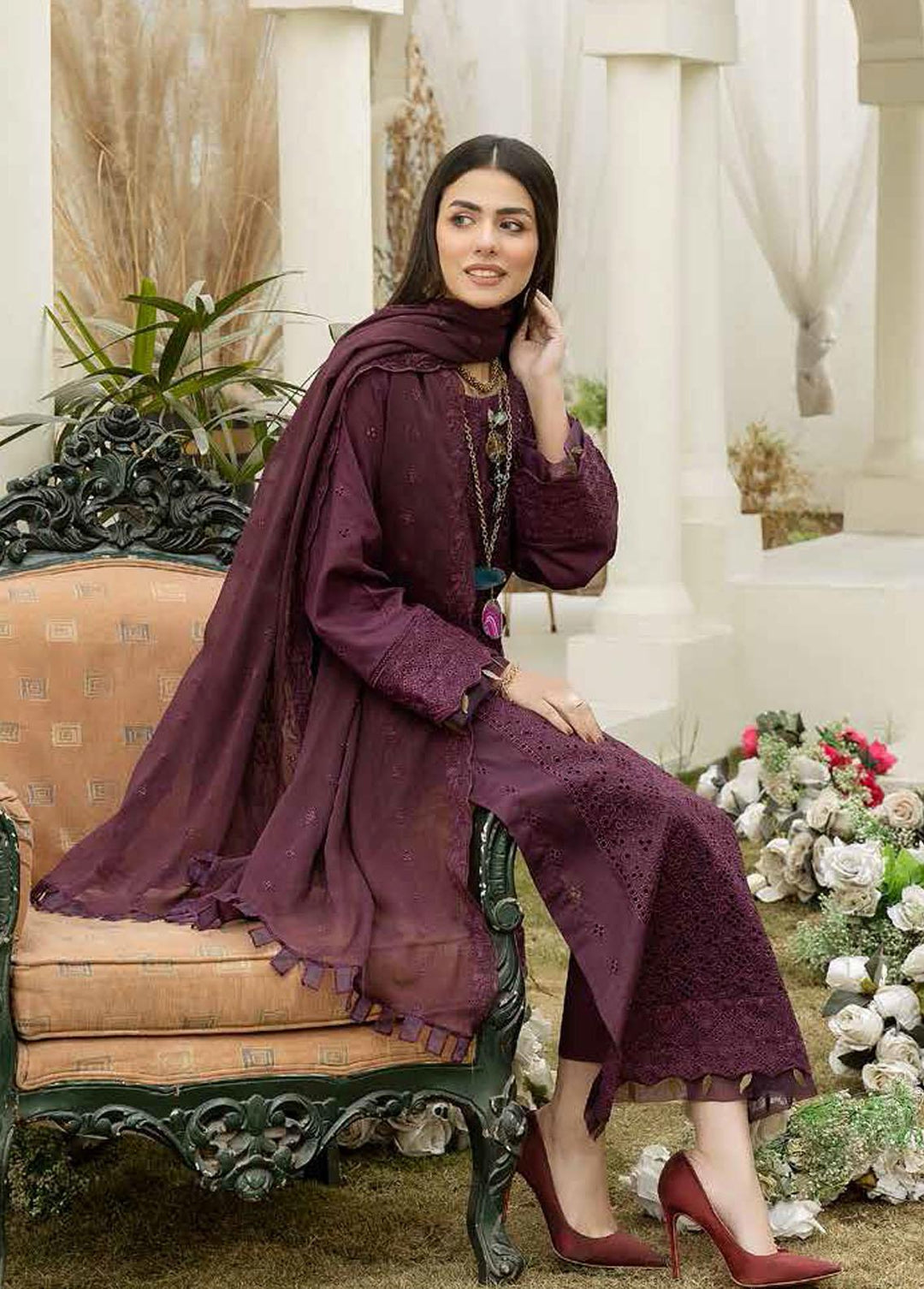 Aafreen By Riaz Arts Embroidered Lawn Suits Unstitched 3 Piece RA23A AF-01 - Summer Collection
