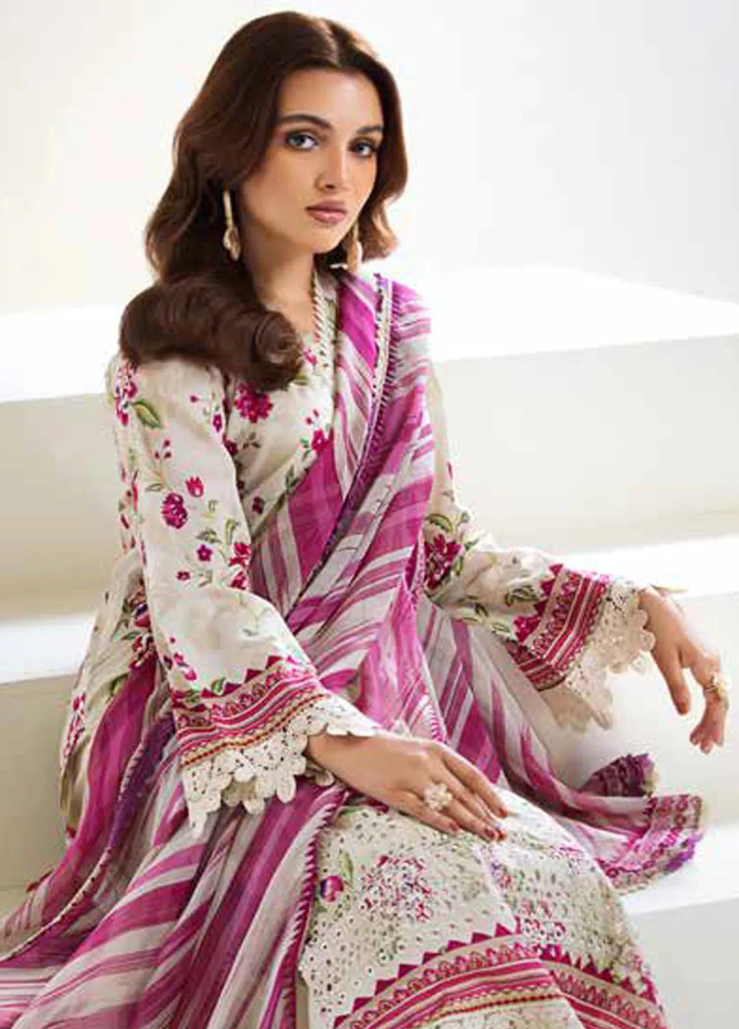 Aafreen By Riaz Arts Chikankari Lawn Suit Unstitched 3 Piece RA24A AF-81 - Summer Collection