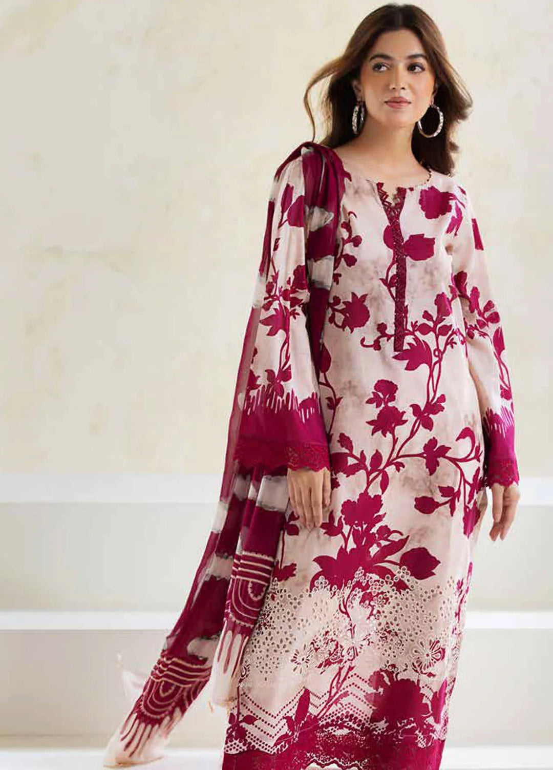 Aafreen By Riaz Arts Chikankari Lawn Suit Unstitched 3 Piece RA24A AF-83 - Summer Collection