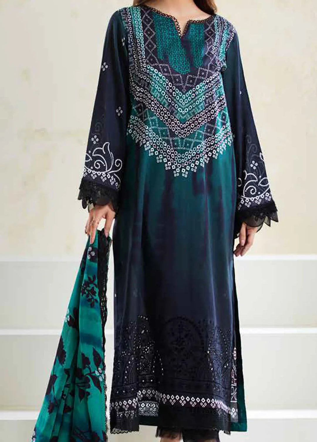 Aafreen By Riaz Arts Chikankari Lawn Suit Unstitched 3 Piece RA24A AF-84 - Summer Collection