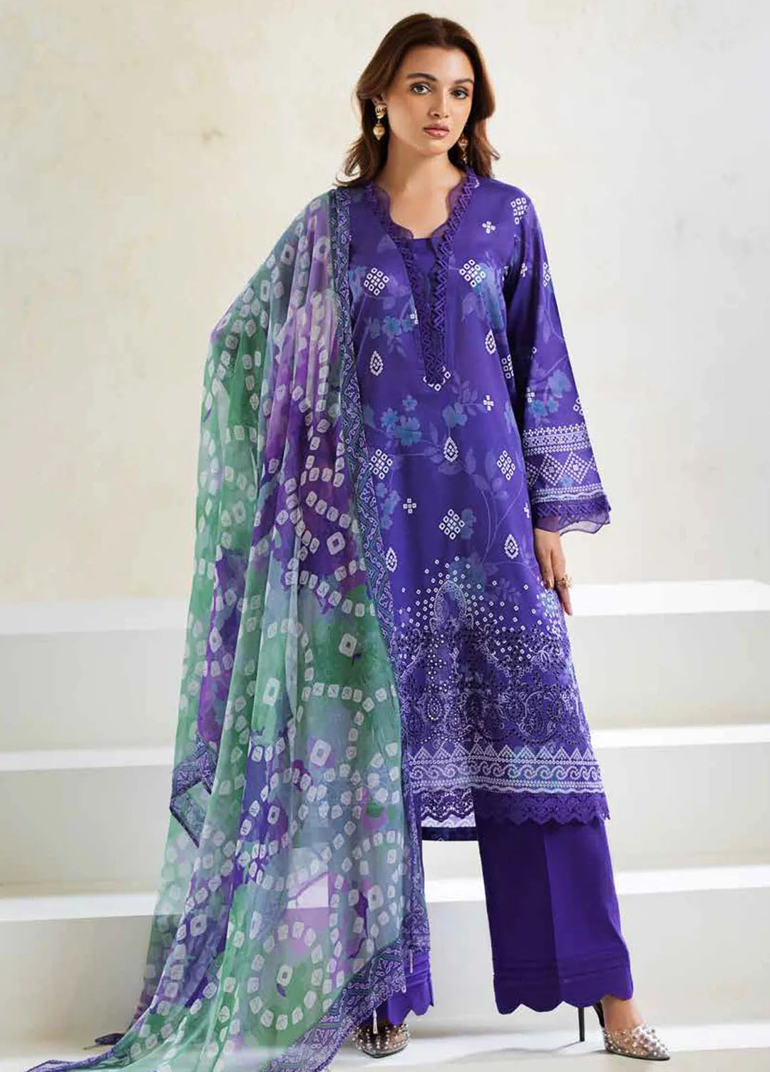 Aafreen By Riaz Arts Chikankari Lawn Suit Unstitched 3 Piece RA24A AF-85 - Summer Collection
