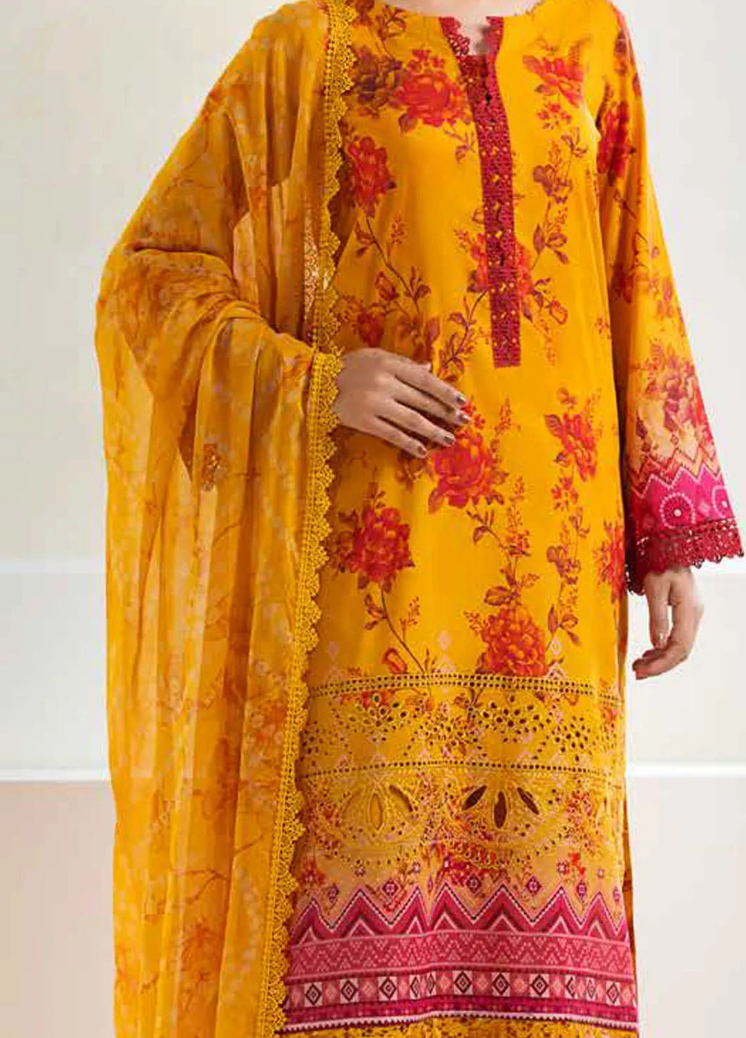 Aafreen By Riaz Arts Chikankari Lawn Suit Unstitched 3 Piece RA24A AF-86 - Summer Collection