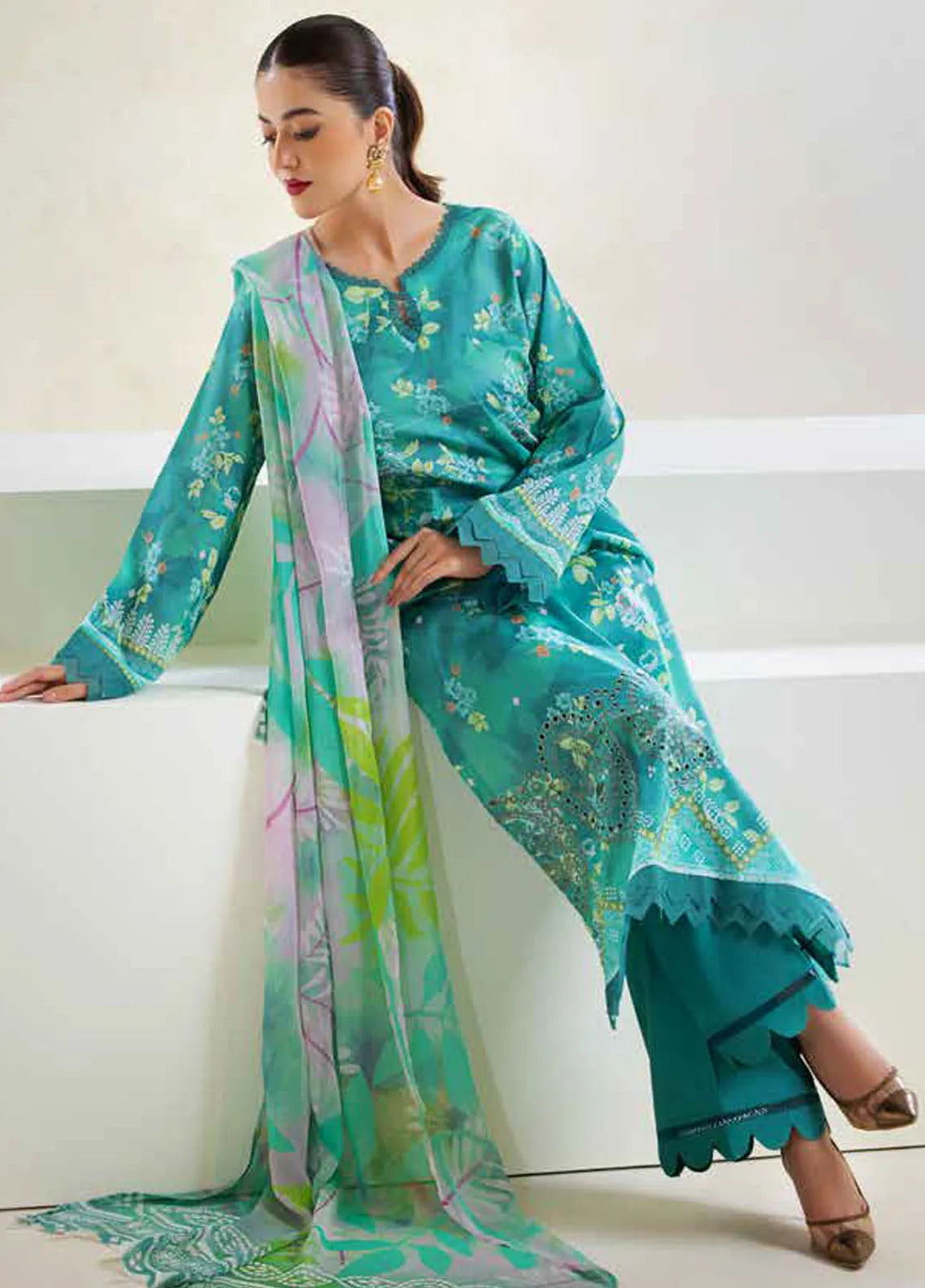 Aafreen By Riaz Arts Chikankari Lawn Suit Unstitched 3 Piece RA24A AF-90 - Summer Collection