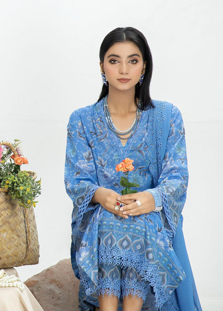 Aafreen By Riaz Arts Printed Lawn Suits Unstitched 3 Piece RA23AD AF-48 - Summer Collection