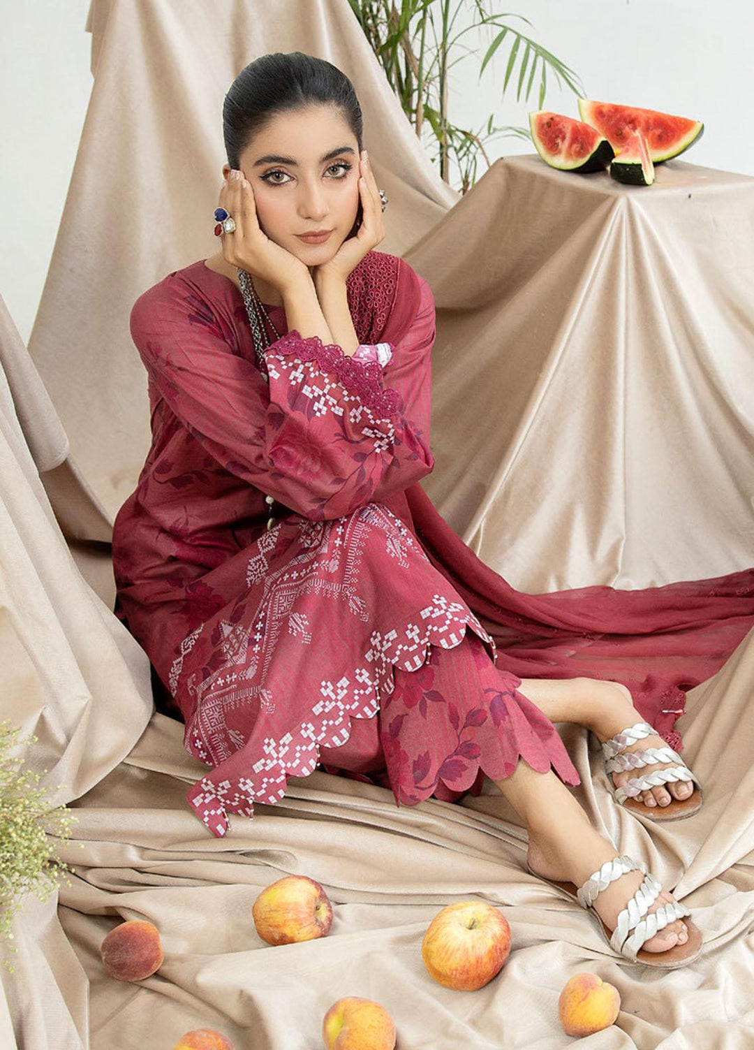 Aafreen By Riaz Arts Printed Lawn Suits Unstitched 3 Piece RA23AD AF-52 - Summer Collection