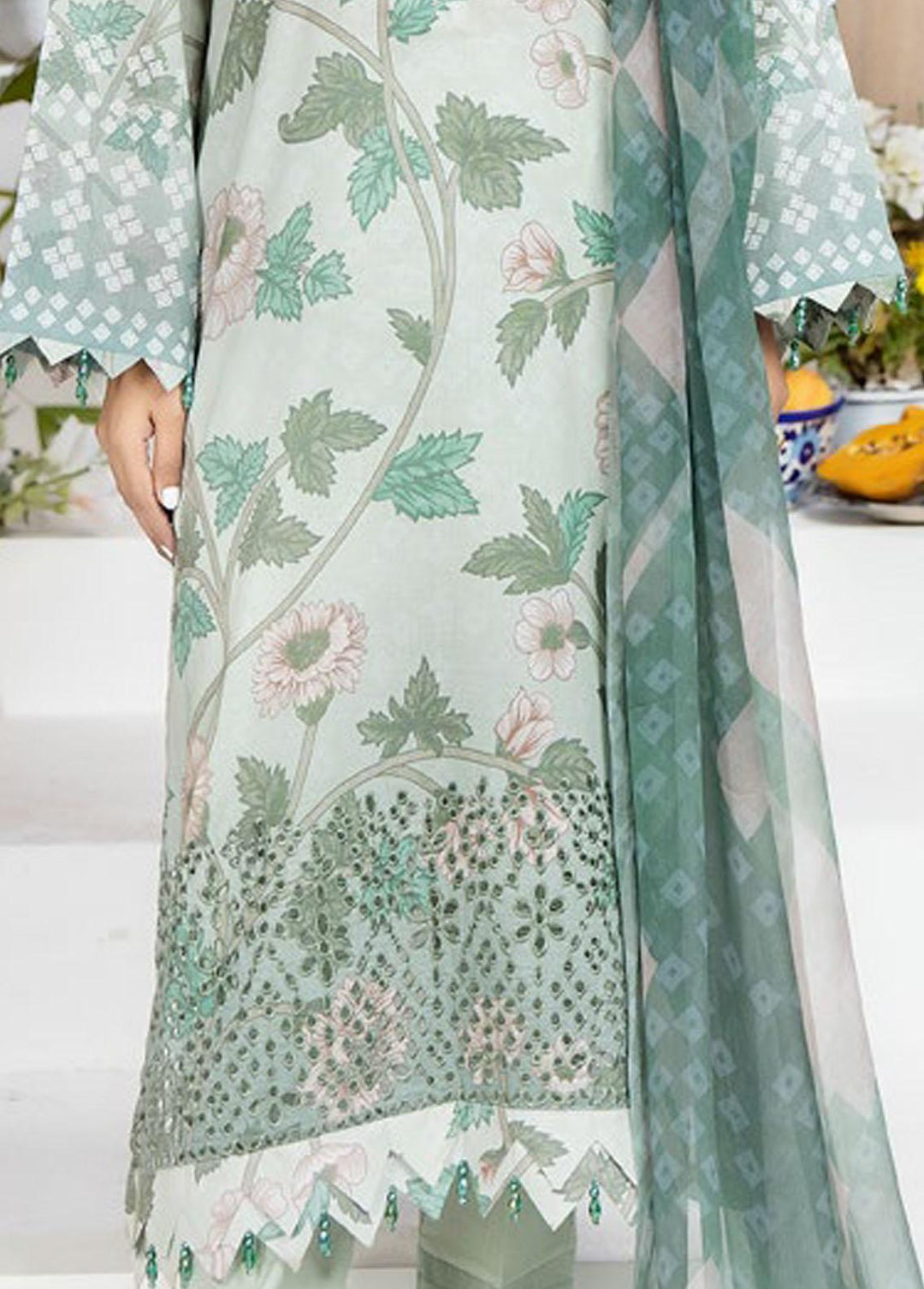 Aafreen By Riaz Arts Embroidered Chikankari Suits Unstitched 3 Piece RA23CK AF-40 - Summer Collection