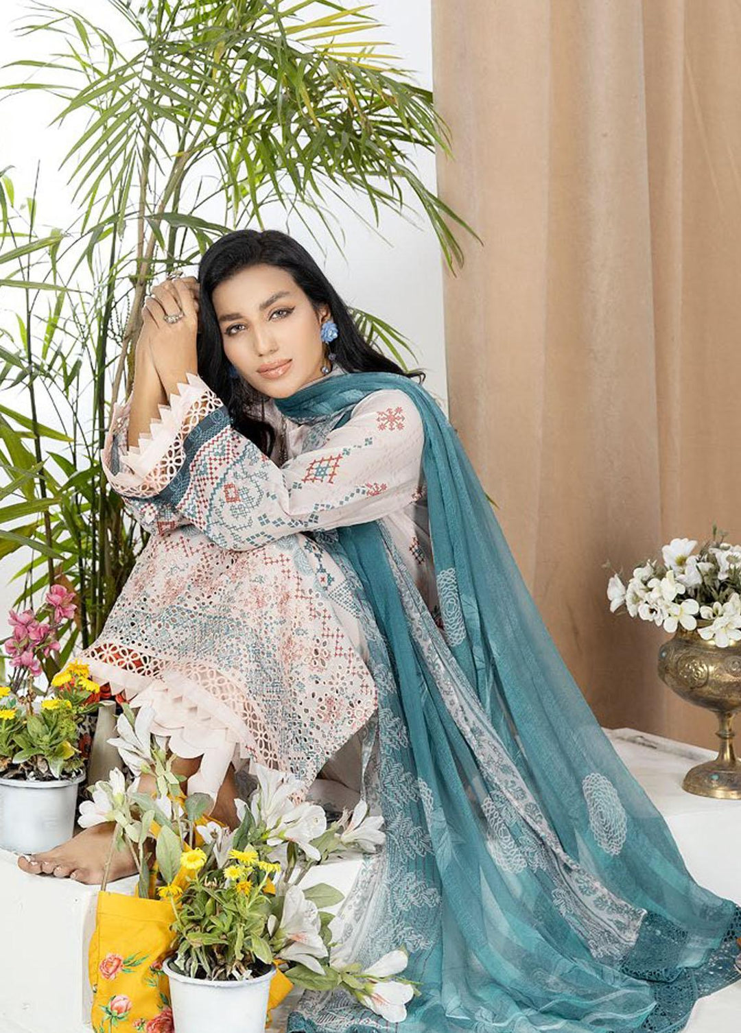 Aafreen By Riaz Arts Embroidered Chikankari Suits Unstitched 3 Piece RA23CK AF-44 - Summer Collection
