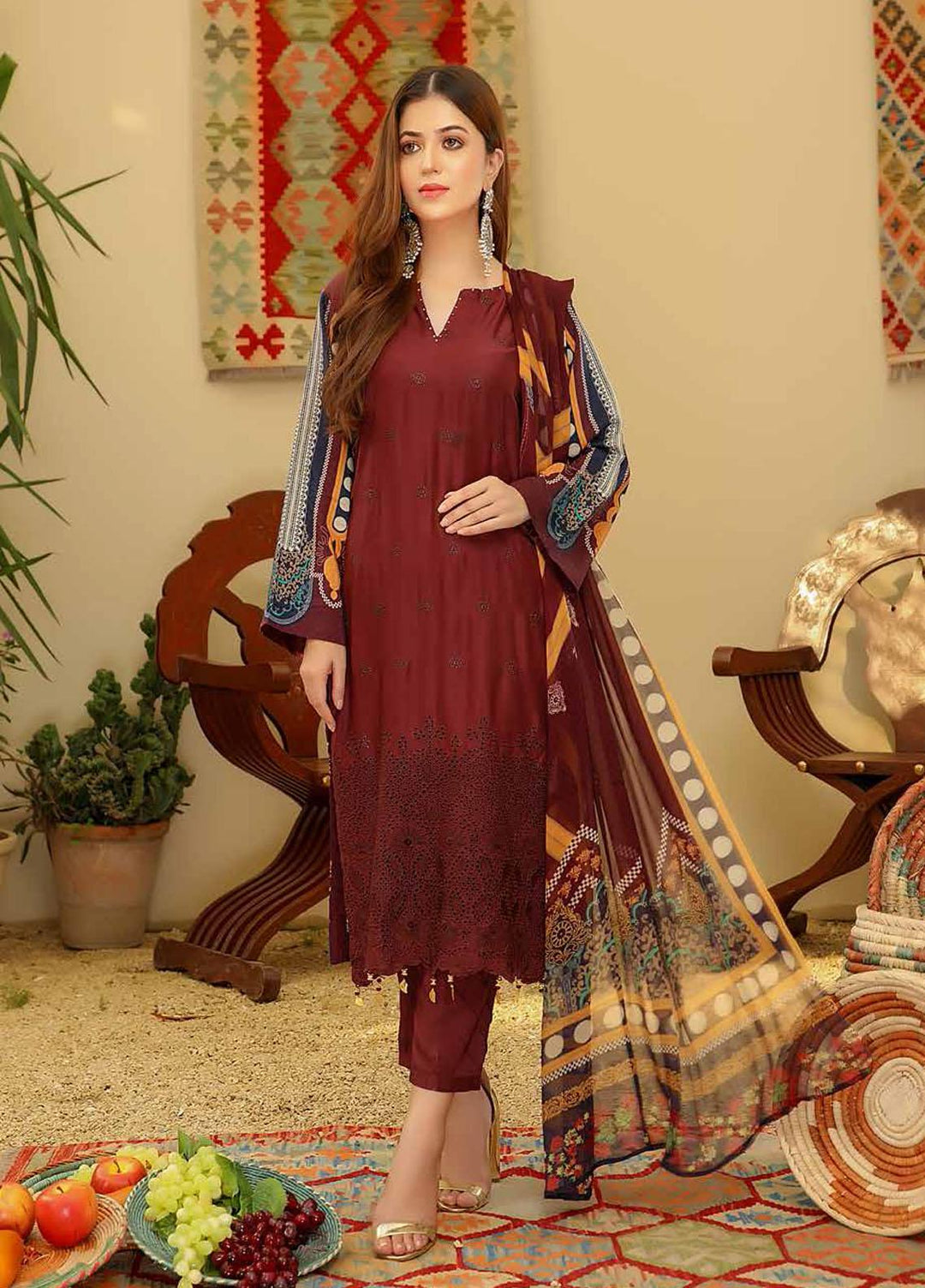 Aafreen by Riaz Arts  Embroidered Chikankari Viscose Suits Unstitched 3 Piece RA21AV AF-26 - Winter Collection