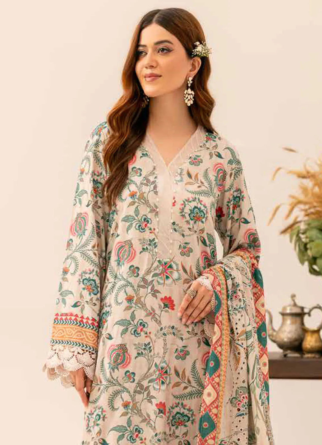 Aafreen by Riaz Arts Embroidered Karandi Suit Unstitched 3 Piece RA24K AF-135 - Winter Collection