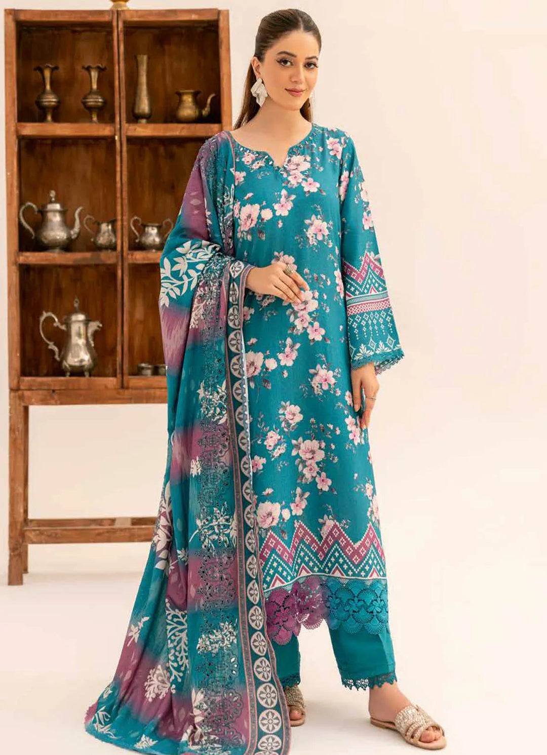 Aafreen by Riaz Arts Embroidered Karandi Suit Unstitched 3 Piece RA24K AF-136 - Winter Collection