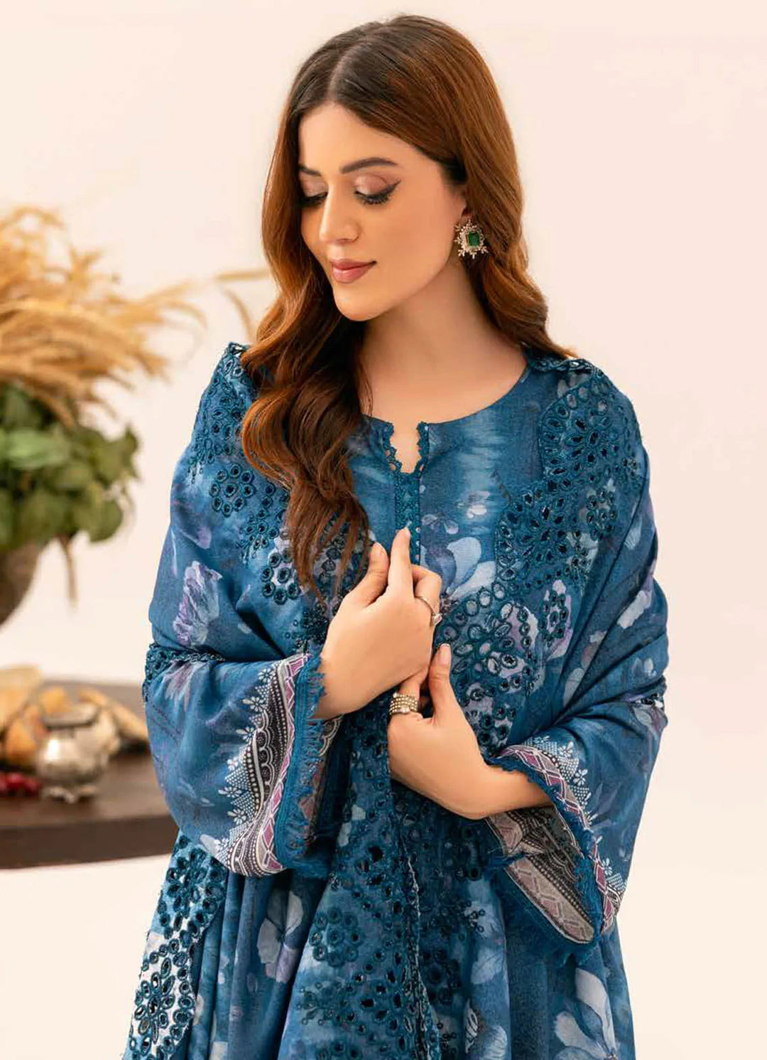 Aafreen by Riaz Arts Embroidered Karandi Suit Unstitched 3 Piece RA24K AF-139 - Winter Collection
