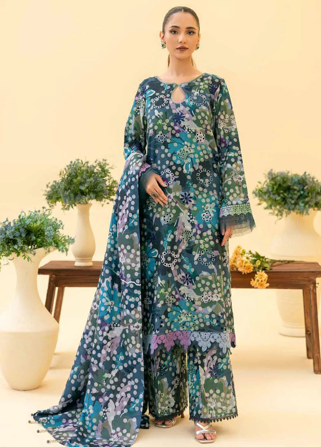 Aafreen By Riaz Arts Embroidered Khaddar Suit Unstitched 3 Piece RA24AK AF-146 - Winter Collection