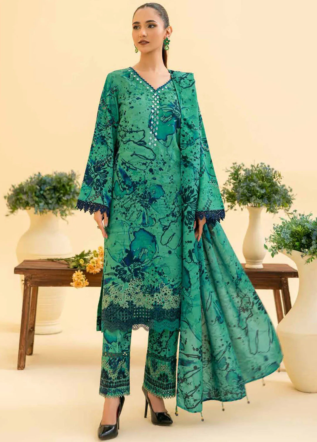 Aafreen By Riaz Arts Embroidered Khaddar Suit Unstitched 3 Piece RA24AK AF-149 - Winter Collection