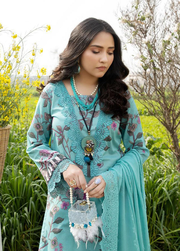 Aafreen By Riaz Arts Embroidered Lawn Suits Unstitched 3 Piece RA23A-V4 AF-32 - Summer Collection