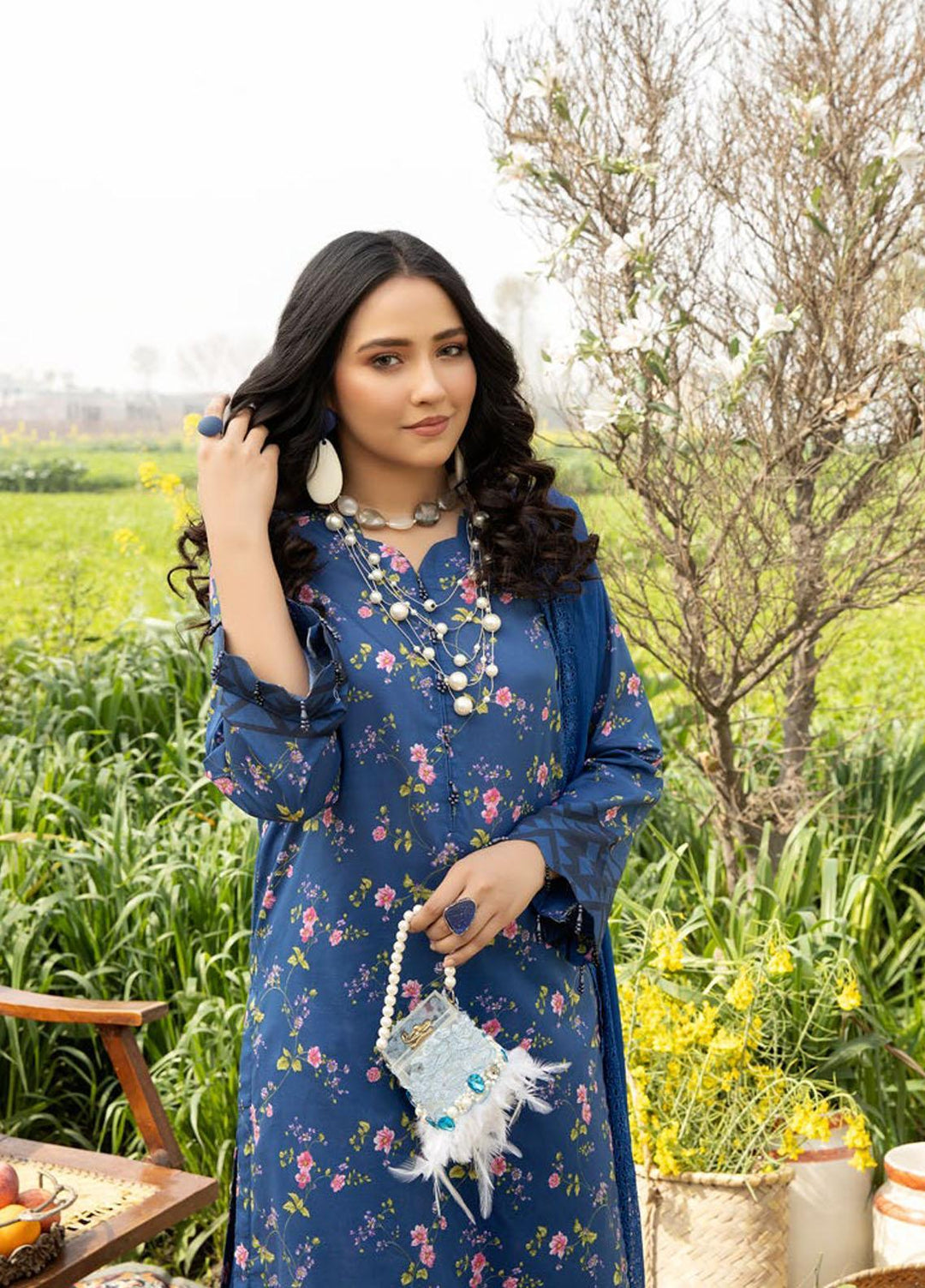 Aafreen By Riaz Arts Embroidered Lawn Suits Unstitched 3 Piece RA23A-V4 AF-33 - Summer Collection