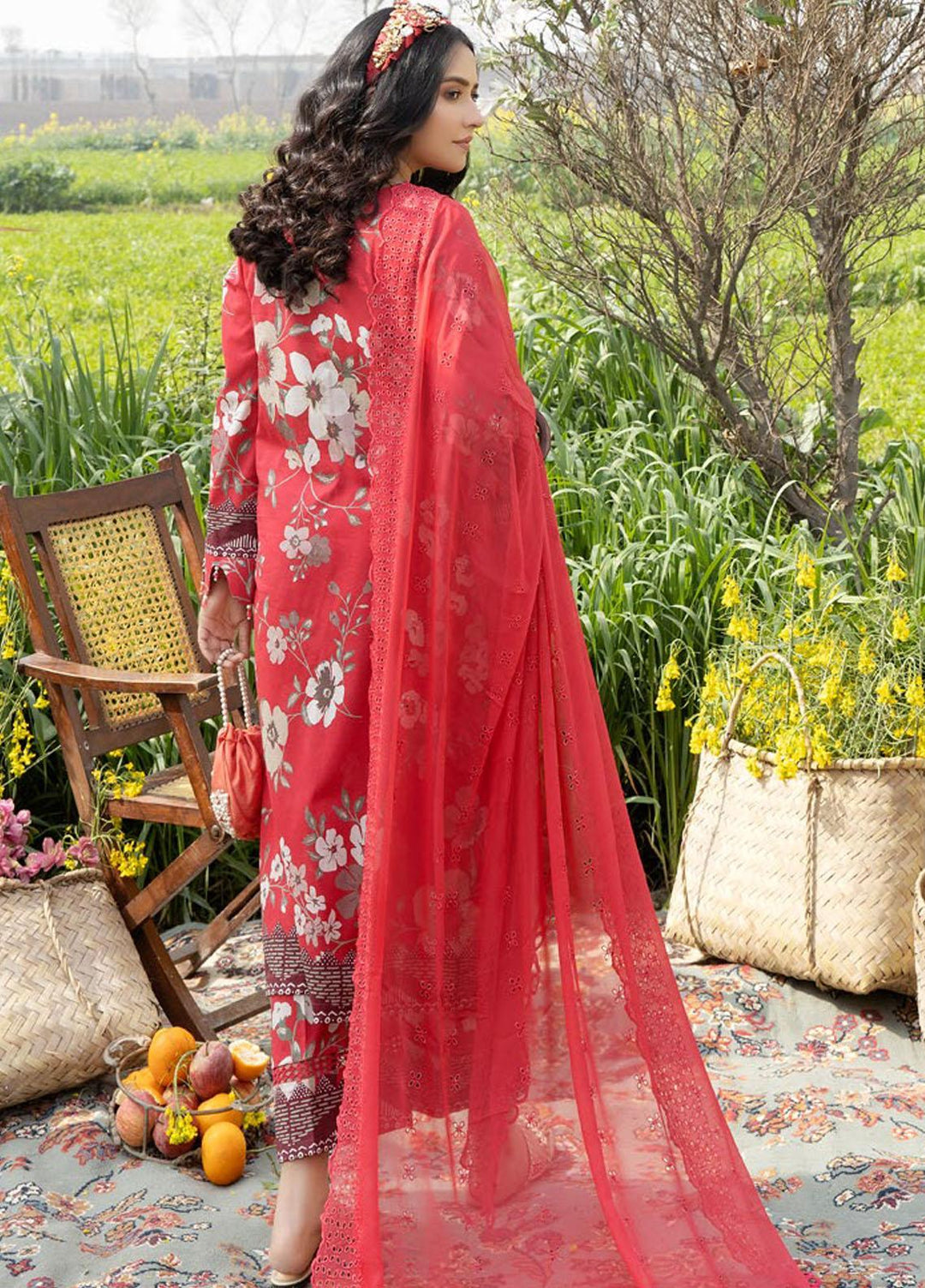 Aafreen By Riaz Arts Embroidered Lawn Suits Unstitched 3 Piece RA23A-V4 AF-34 - Summer Collection