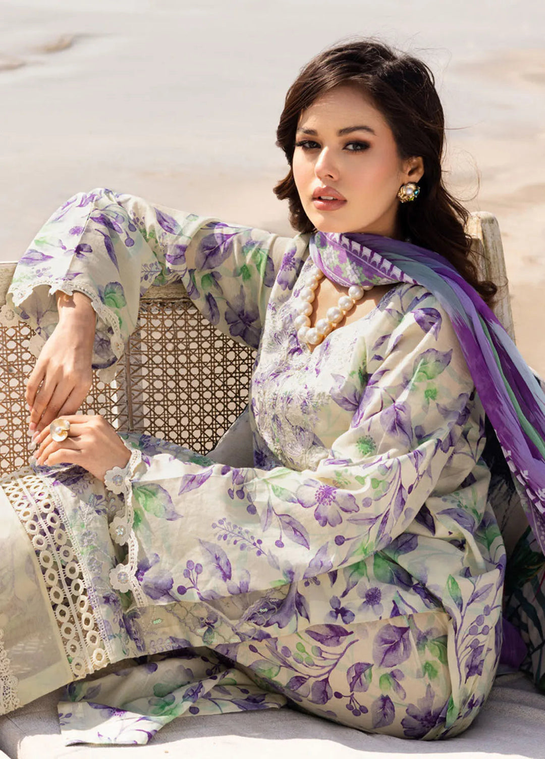 Aafreen by Riaz Arts Embroidered Lawn Suit Unstitched 3 Piece RA25LL AF-168 - Summer Collection