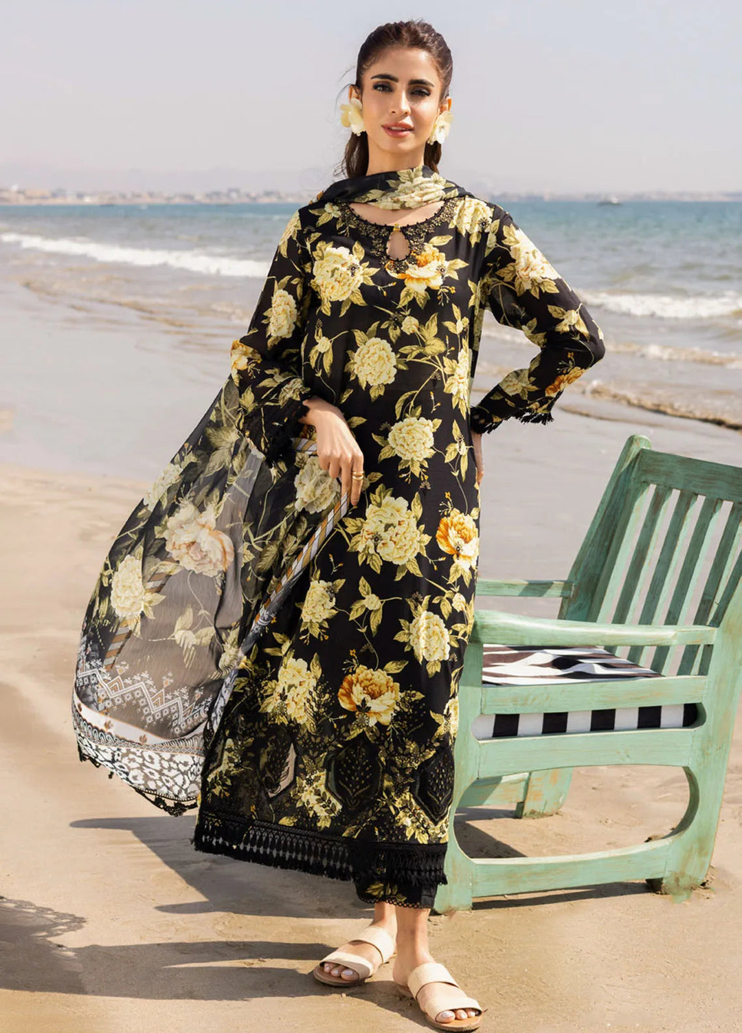 Aafreen by Riaz Arts Embroidered Lawn Suit Unstitched 3 Piece RA25LL AF-169 - Summer Collection