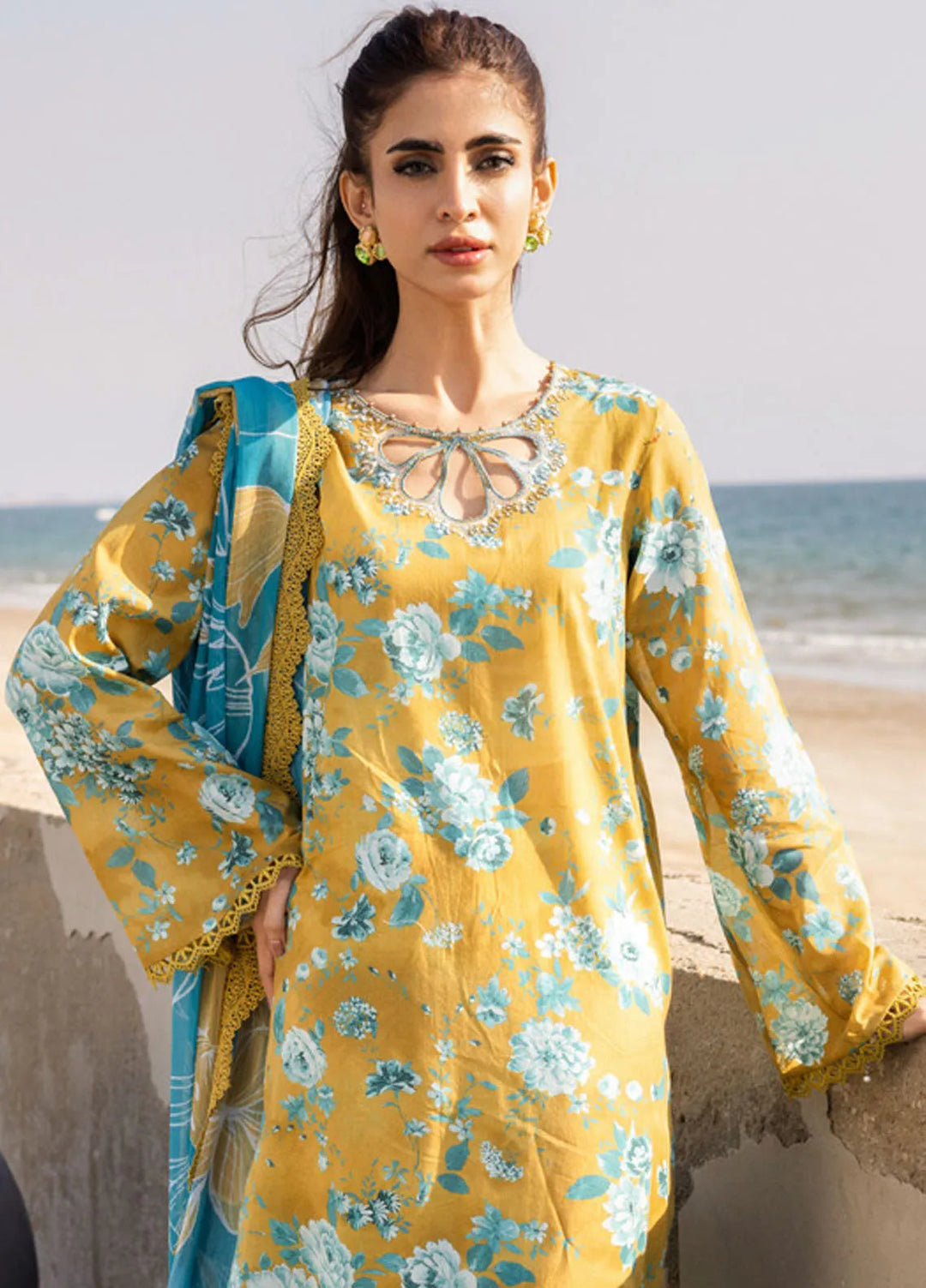 Aafreen by Riaz Arts Embroidered Lawn Suit Unstitched 3 Piece RA25LL AF-173 - Summer Collection