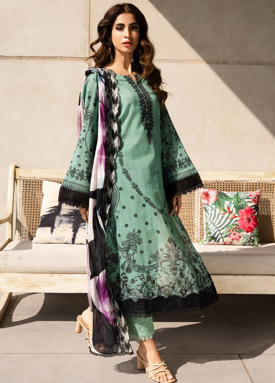 Aafreen by Riaz Arts Embroidered Lawn Suits Unstitched 3 Piece RA25AE AF-165 - Summer Collection