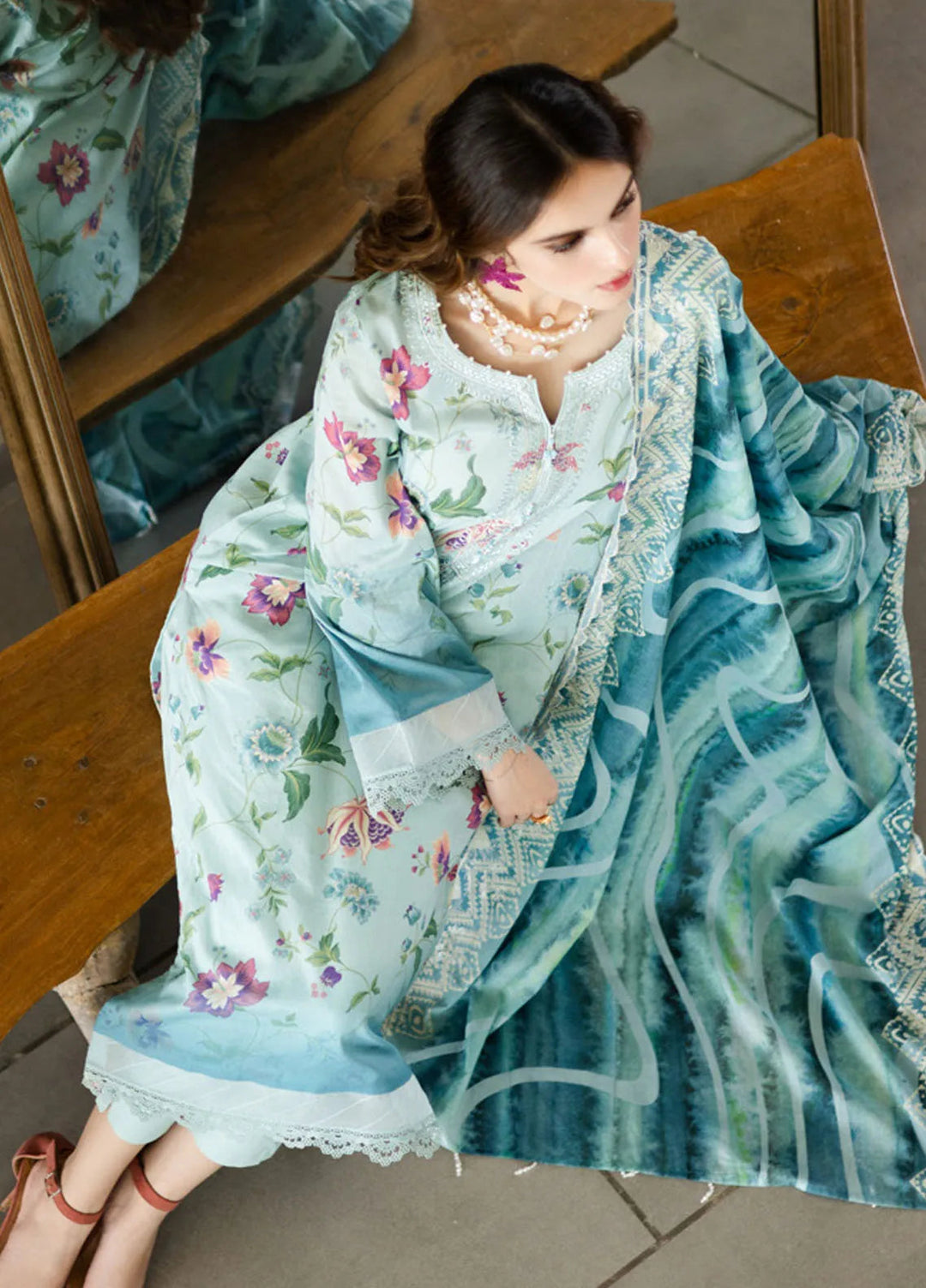 Aafreen by Riaz Arts Embroidered Lawn Suits Unstitched 3 Piece RA25AE AF-166 - Summer Collection