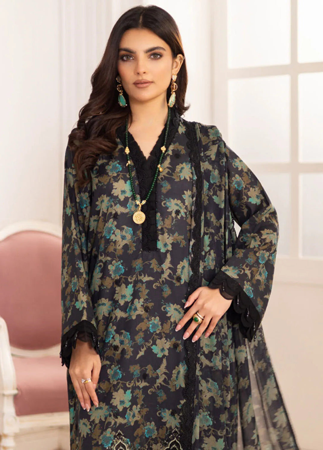 Aafreen by Riaz Arts Embroidered Lawn Suits Unstitched 3 Piece RA25EL AF-187 - Summer Collection