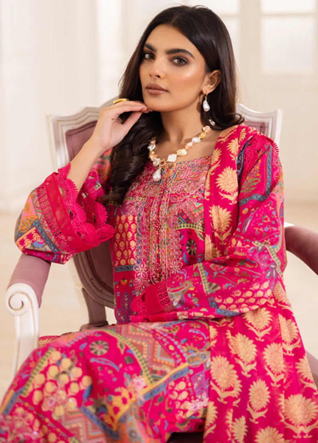 Aafreen by Riaz Arts Embroidered Lawn Suits Unstitched 3 Piece RA25EL AF-189 - Summer Collection