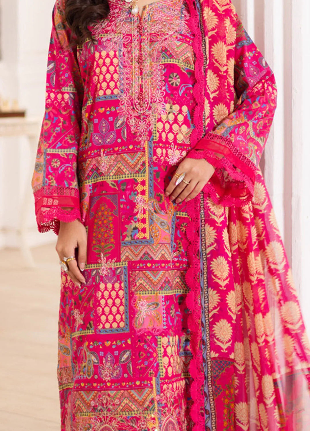 Aafreen by Riaz Arts Embroidered Lawn Suits Unstitched 3 Piece RA25EL AF-189 - Summer Collection