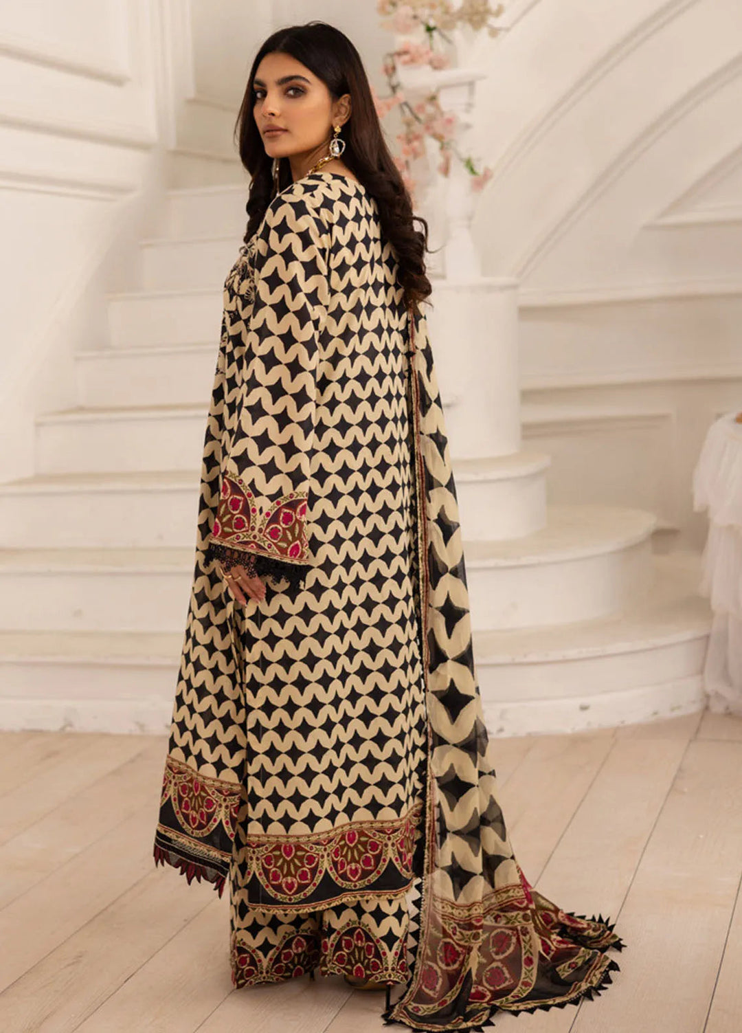 Aafreen by Riaz Arts Embroidered Lawn Suits Unstitched 3 Piece RA25EL AF-191 - Summer Collection