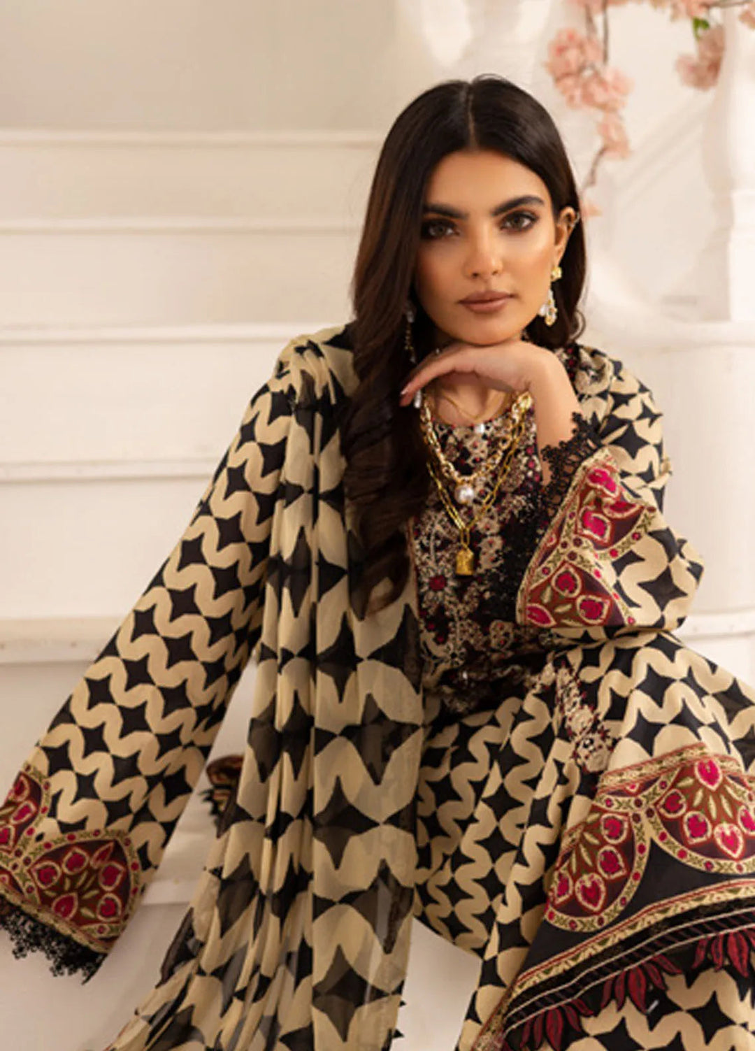 Aafreen by Riaz Arts Embroidered Lawn Suits Unstitched 3 Piece RA25EL AF-191 - Summer Collection