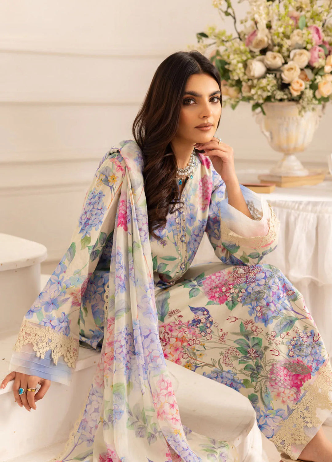 Aafreen by Riaz Arts Embroidered Lawn Suits Unstitched 3 Piece RA25EL AF-192 - Summer Collection