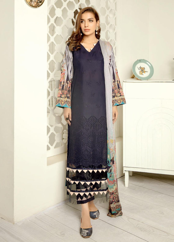 Aafreen By Riaz Arts Embroidered Lawn Suits Unstitched 3 Piece RA21-AF11 88 - Summer Collection