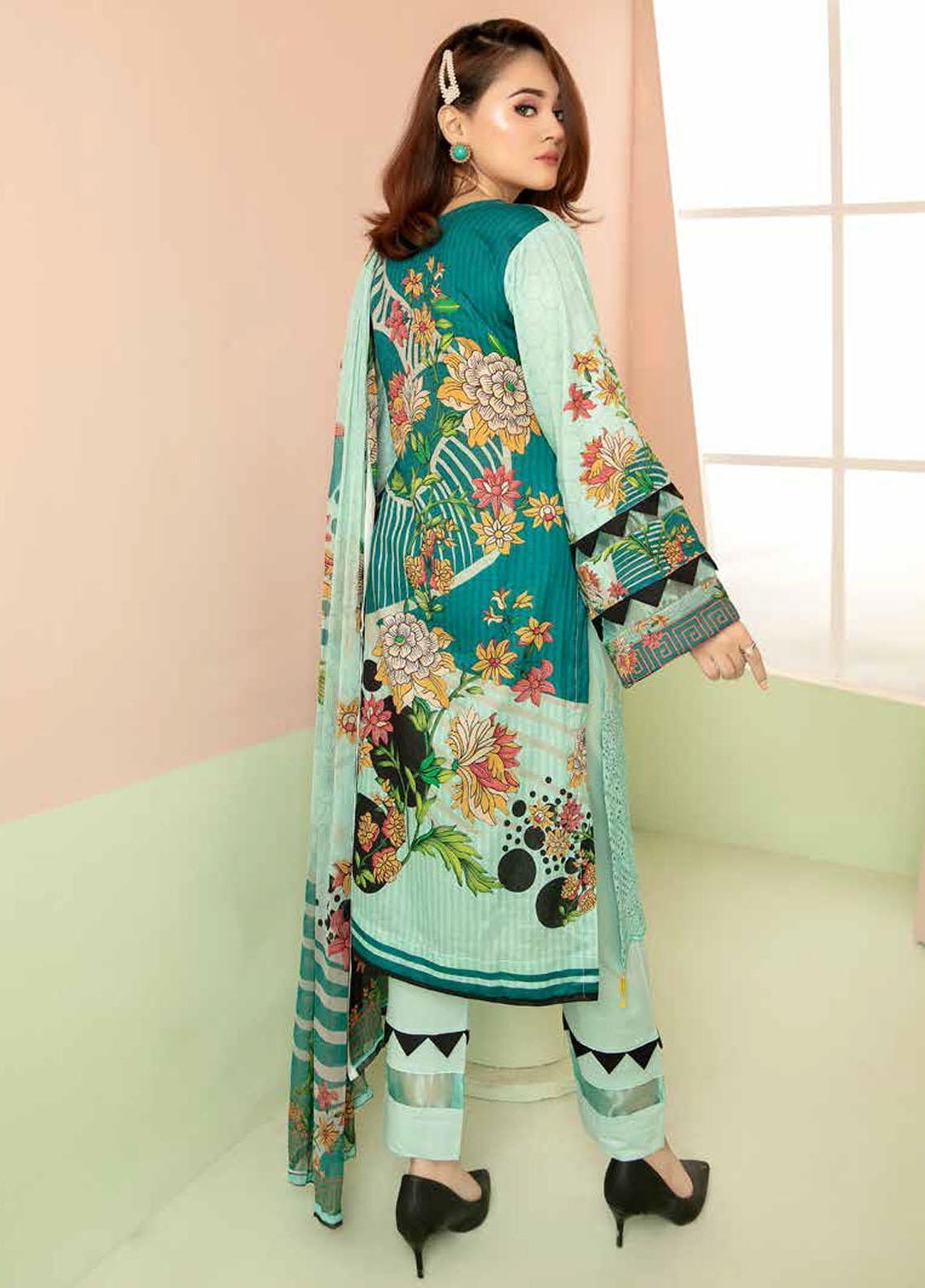 Aafreen By Riaz Arts Embroidered Lawn Suits Unstitched 3 Piece RA21-AF8 74 - Summer Collection